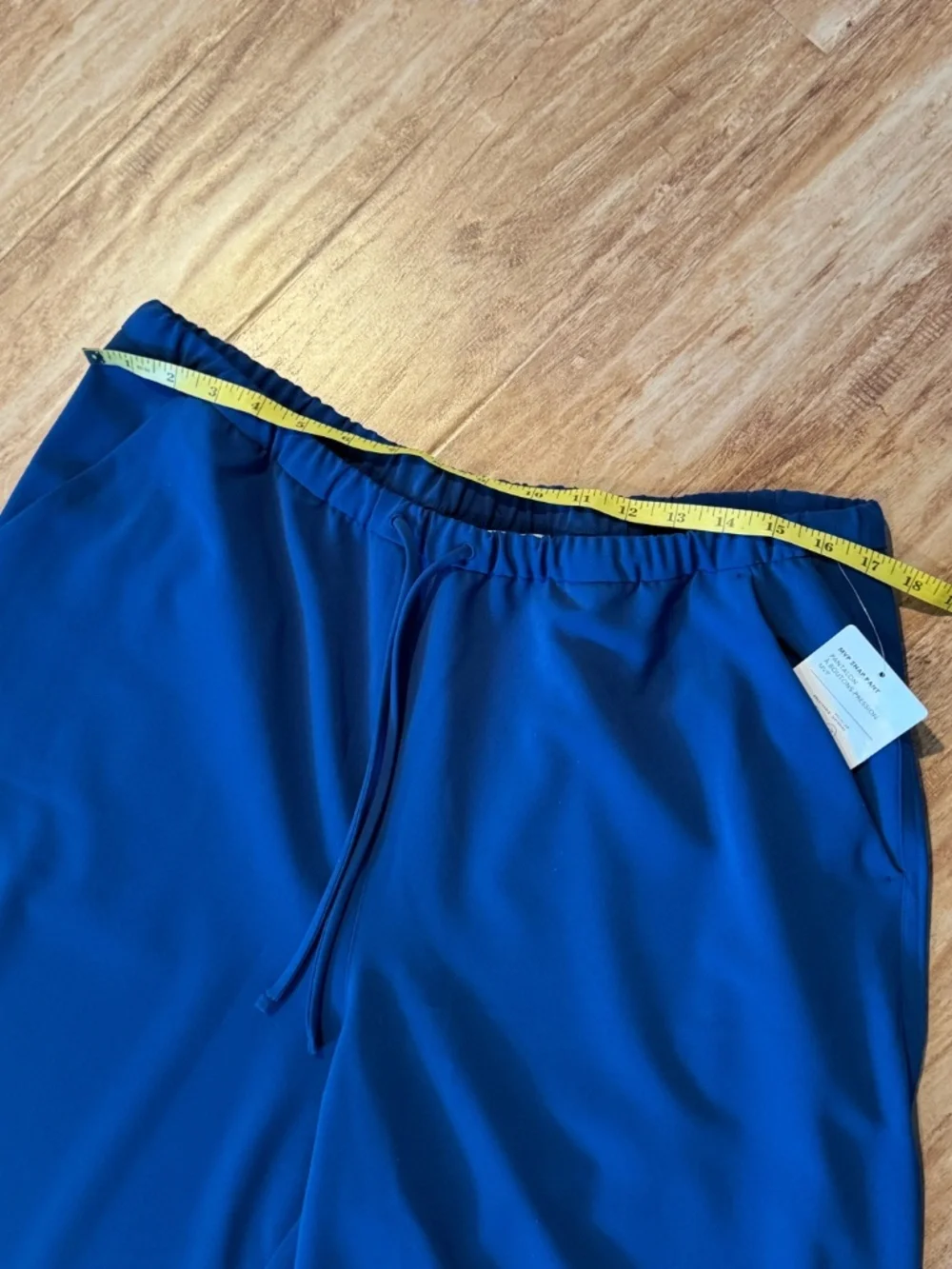 NWT Athleta MVP Wide Leg Snap Leg Pant Trouser Maritime Blue Pull On Pant Large - Picture 7 of 16
